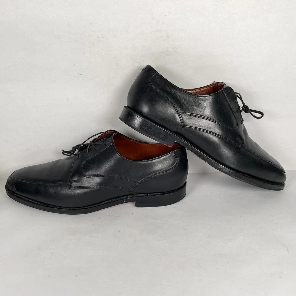 Brooks Brothers Loafers Mens Size 10.5 D Black Leather Apron Toe Dress Shoes USA